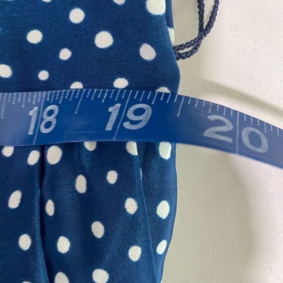 Vintage 80s USA Breli Originals Womens Navy Blue & white polka dot dress size XL - Picture 9 of 12